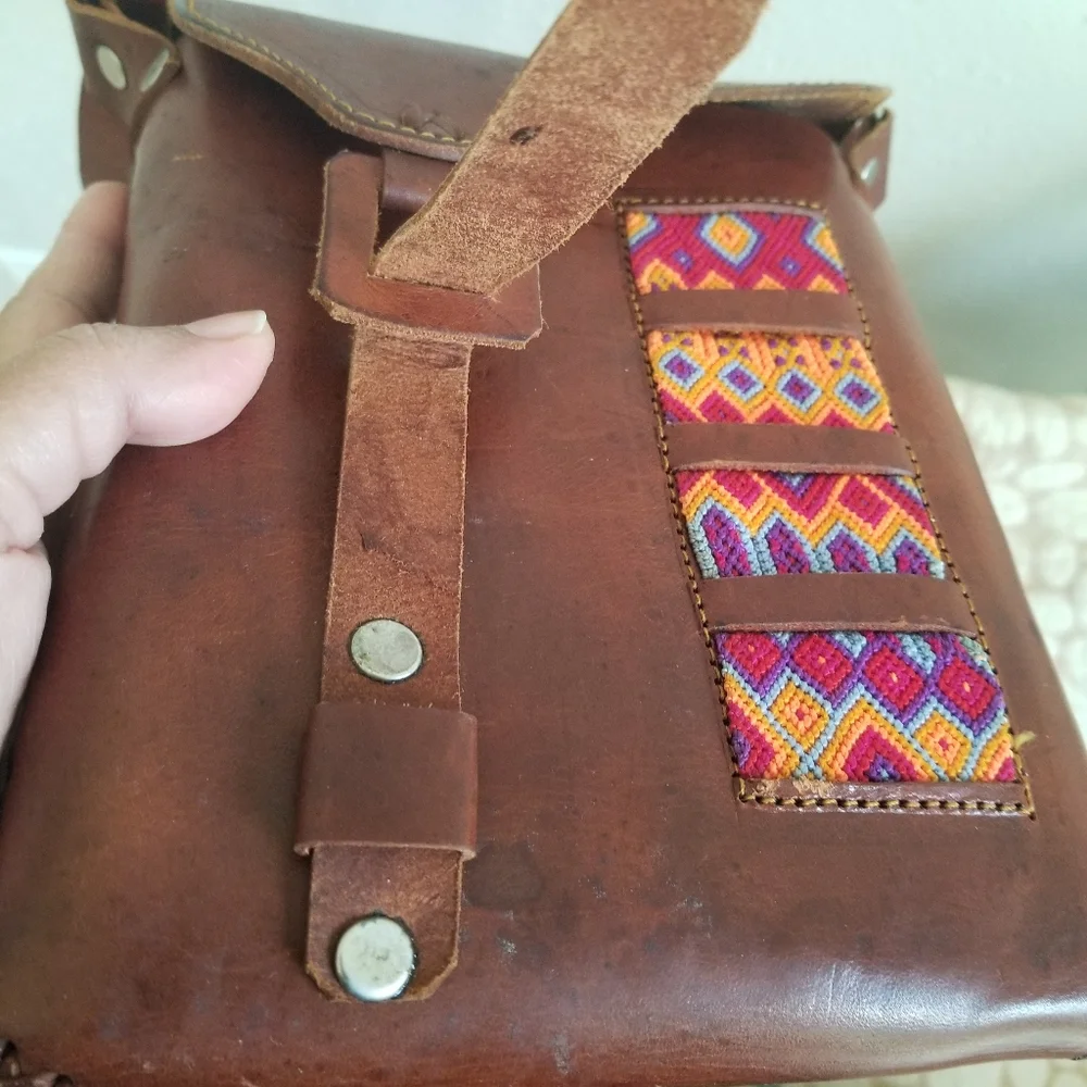 Vintage Handmade Boho Leather Boho Crossbody Southern Style Cowgirl Vibe - Picture 11 of 15
